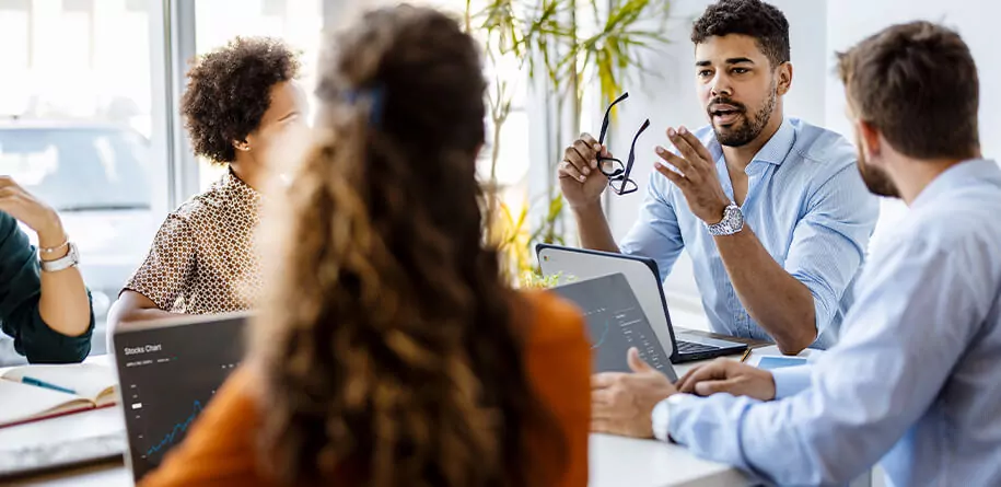 People in a work meeting