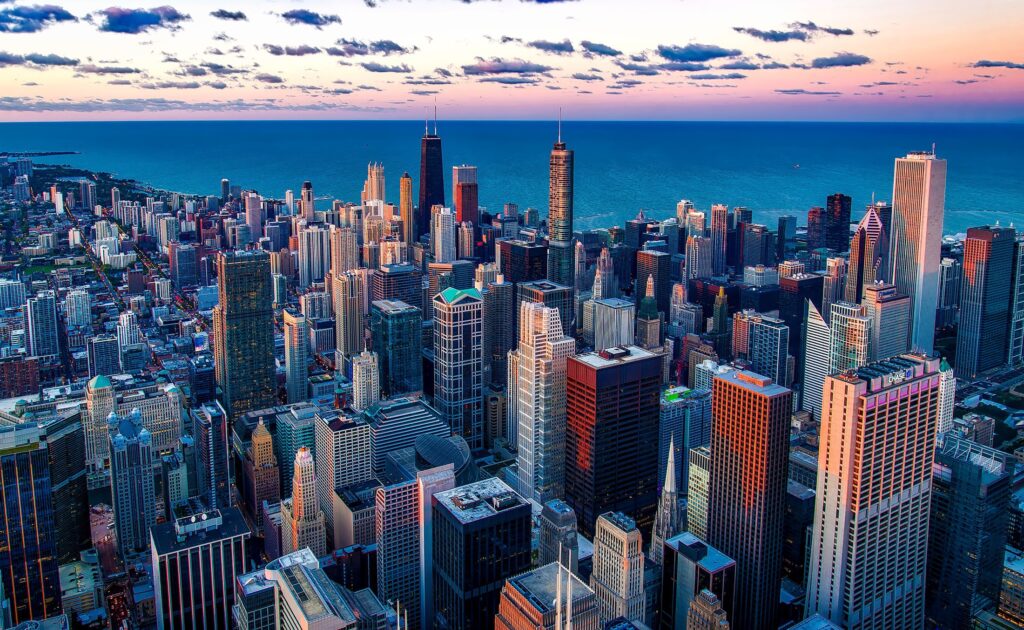 Chicago skyline from above