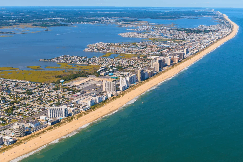 Ocean City Maryland shoreline
